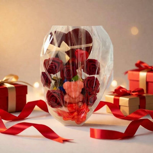 Bloemenbeer kaars met chocolade