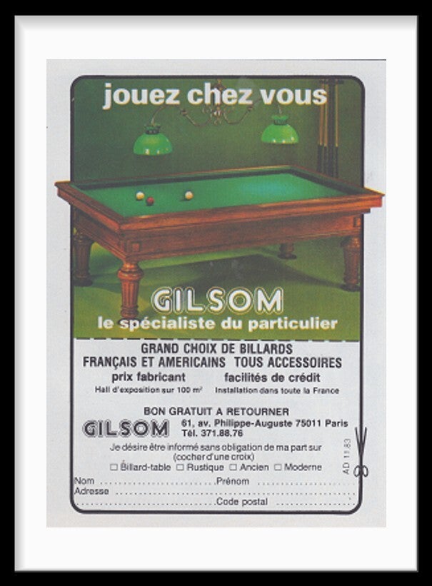 Billiards Gilsom - Paris