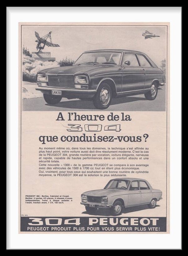 Vintage Print Peugeot 304