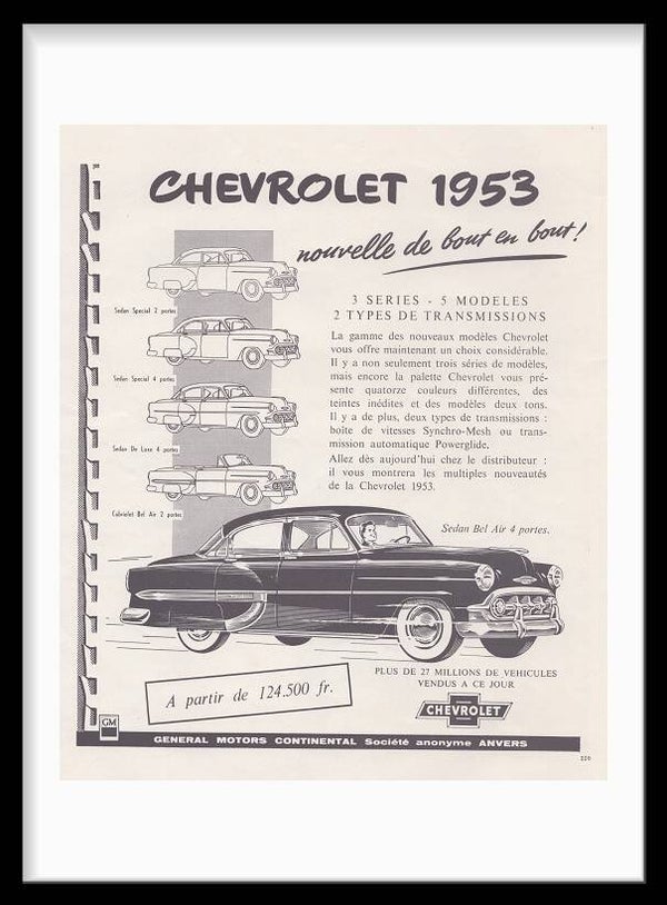 Vintage Print GM Chrevrolet