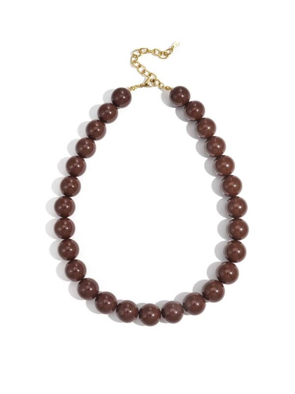 Big brown kralen ketting