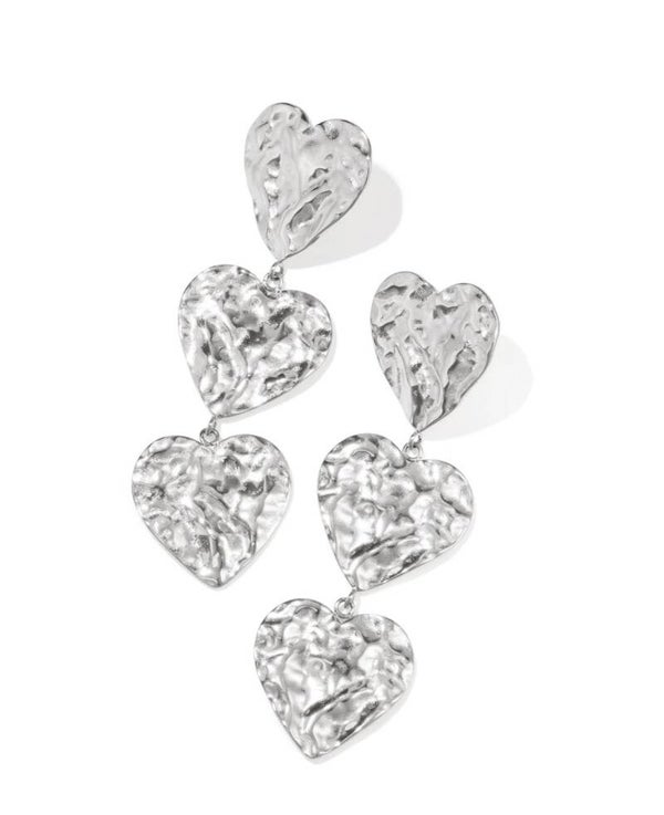 Triple heart earrings