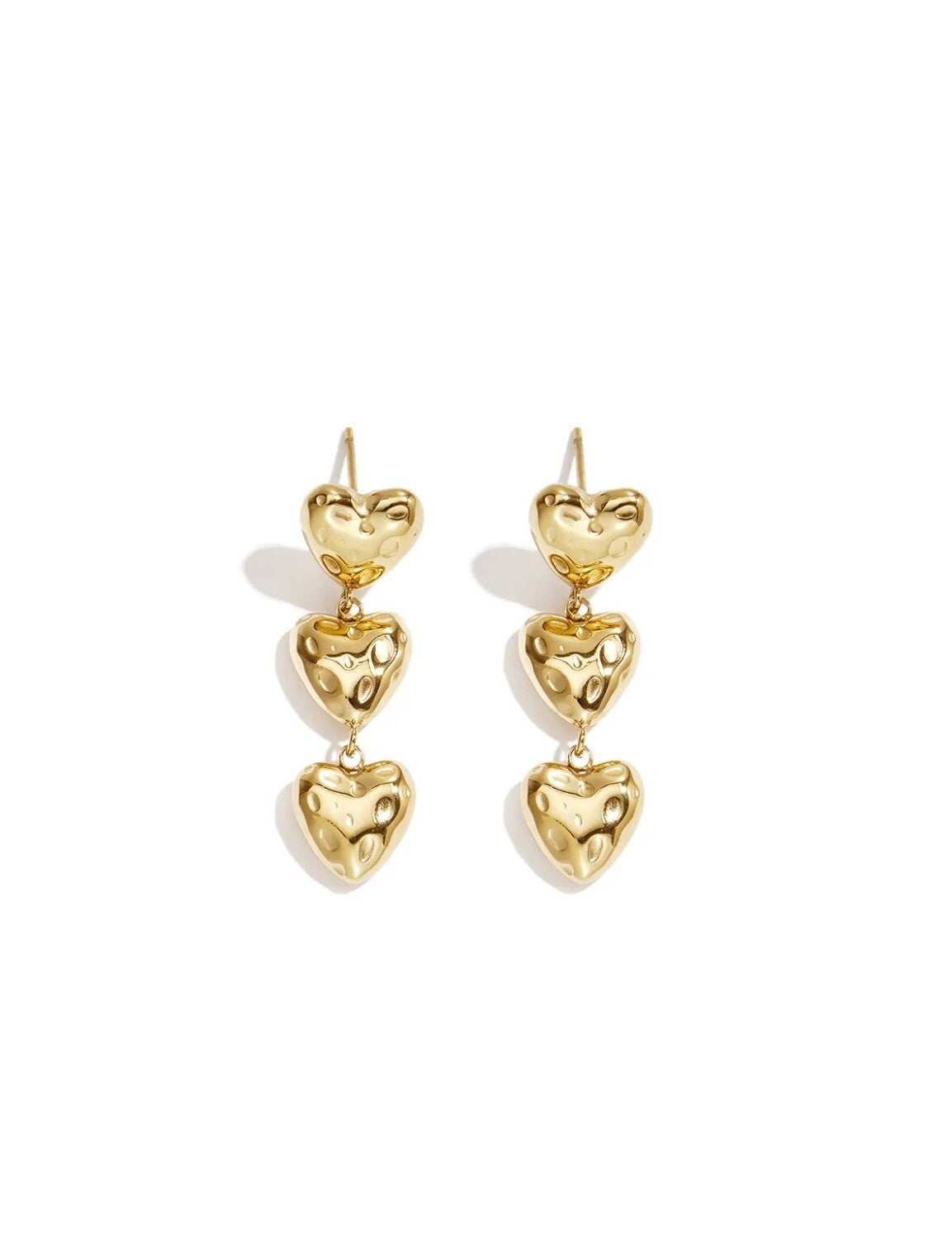 Triple heart earrings small