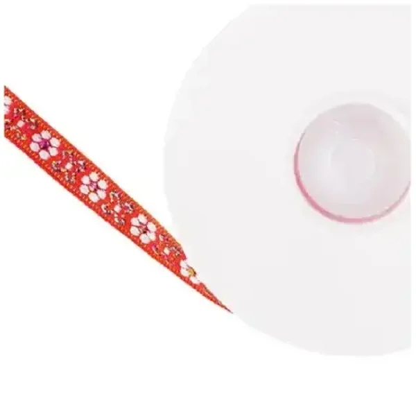 Lint armband red flower