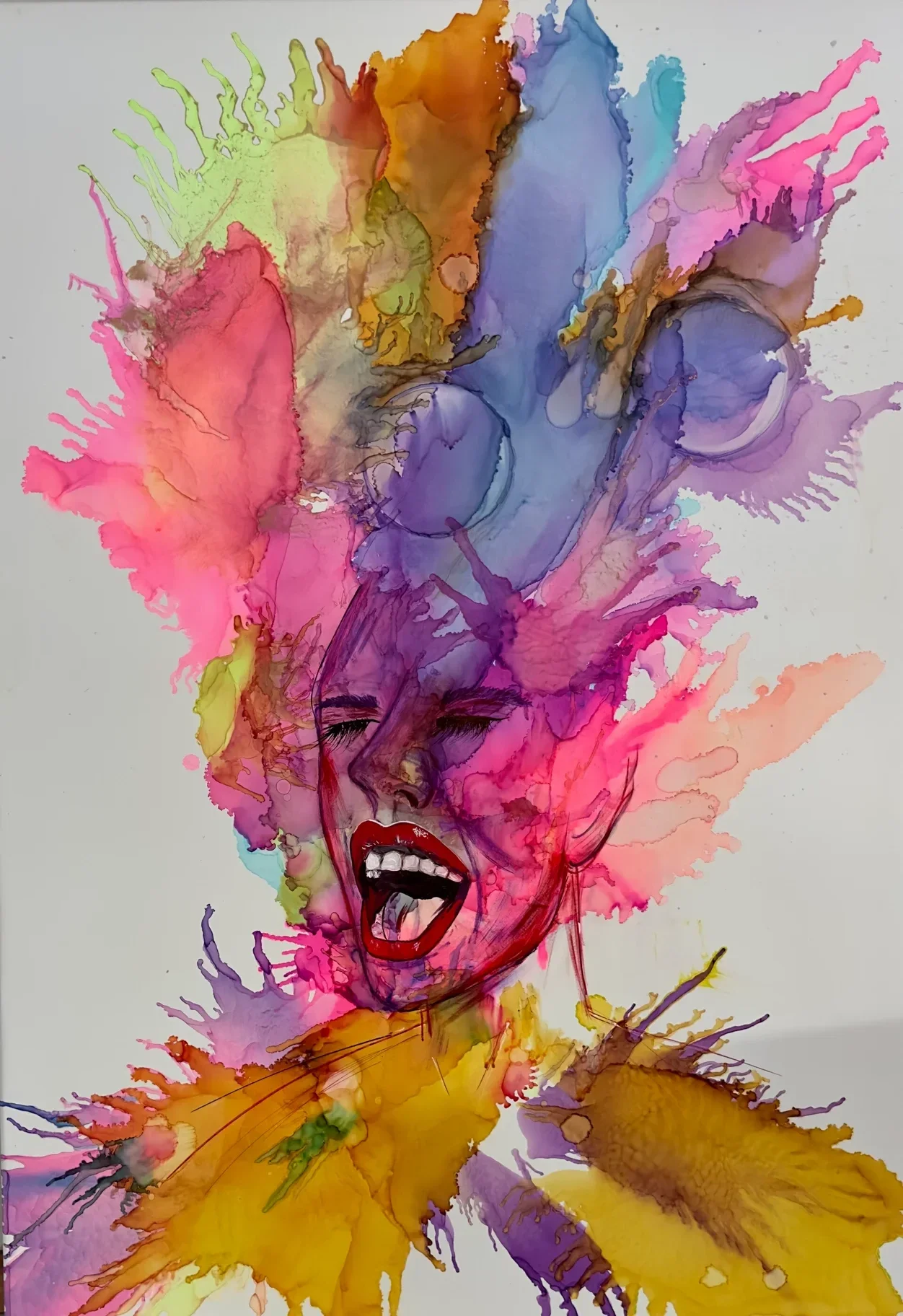 "Emotions"  70x100cm -  auf Leinwand -   Alkoholink  - Unikat