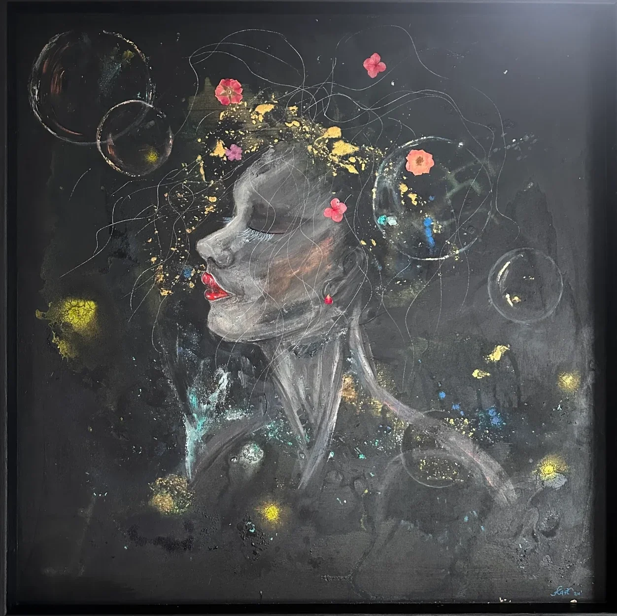 "Summer feeling"  70x70  Mixed Media - Unikat