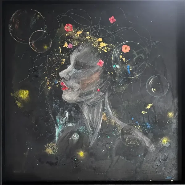 "Summer feeling"  70x70  Mixed Media - Unikat