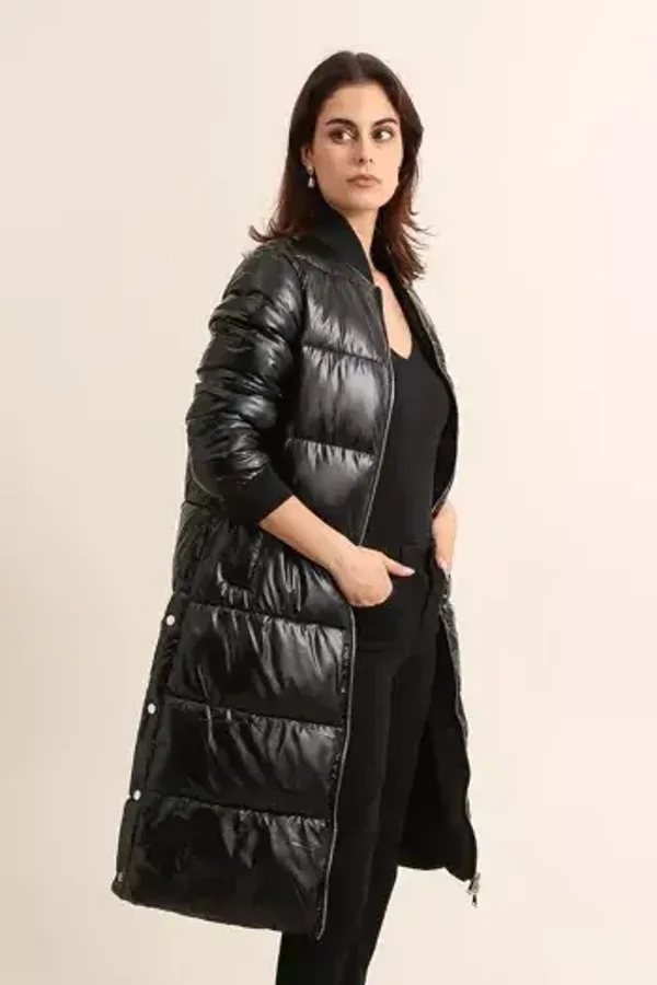 Manteau long matelassé réversible
