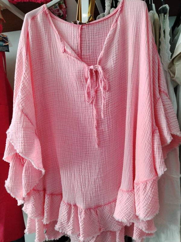 Tunique Poncho gaze de coton