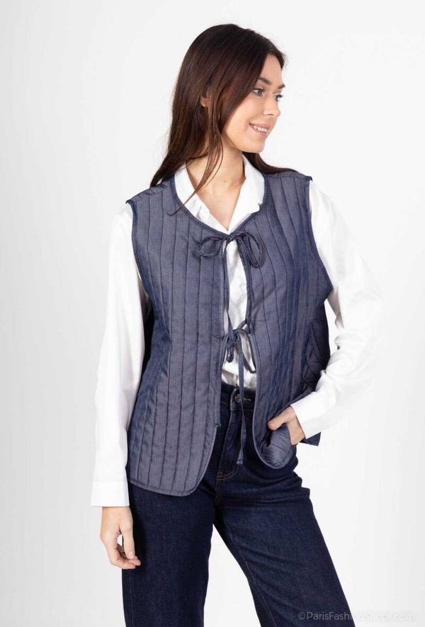 Gilet sans manche à noeuds