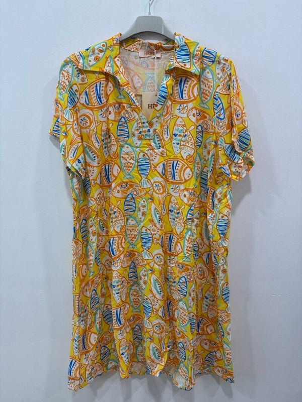 Robe tunique col chemise