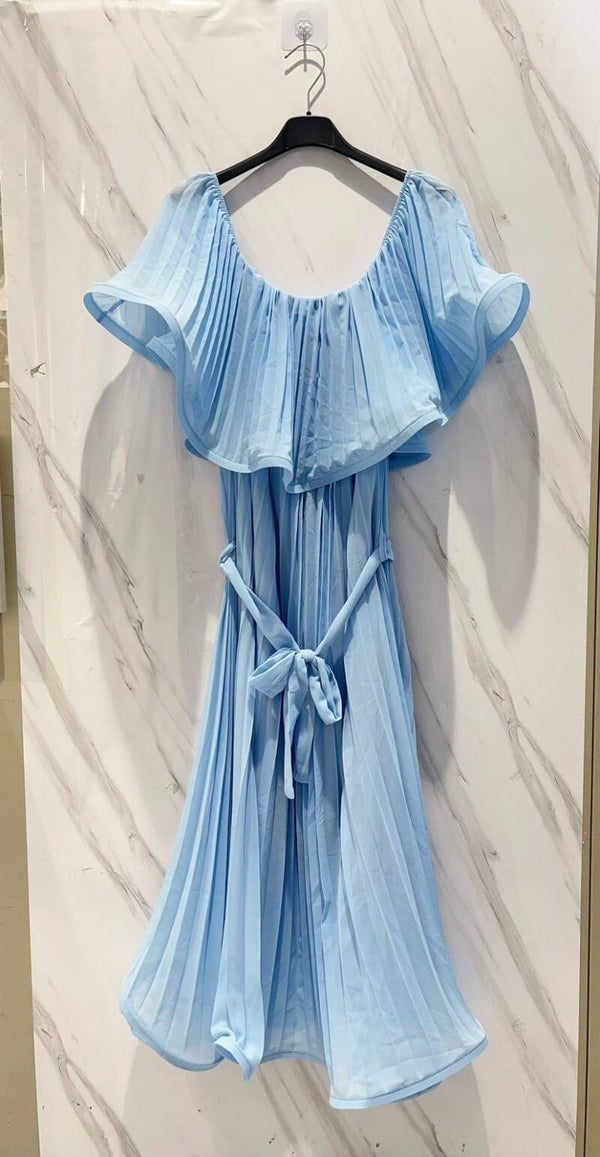 Robe longue plissée