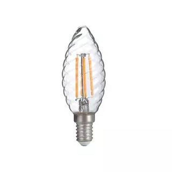 LED FILAMENT E14 KAARS RIBBEL DIMBAAR CLEAR 2W