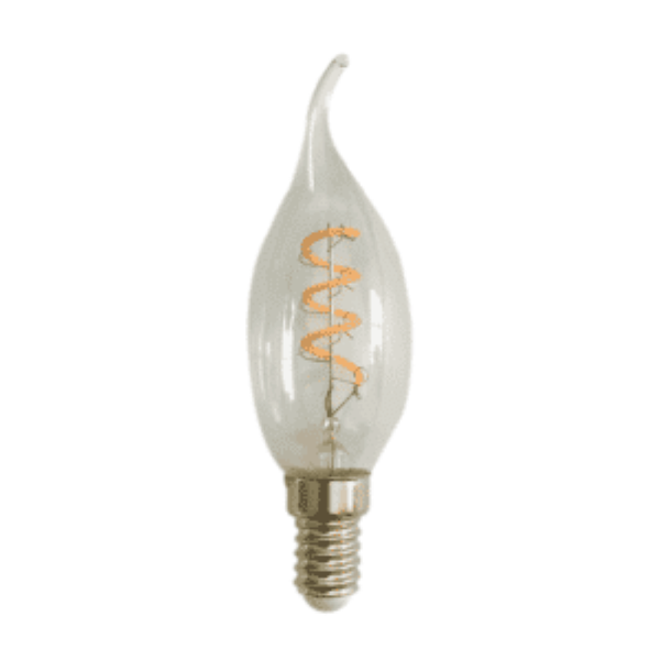 LED FILAMENT E14 KAARS TIP DIMBAAR CLEAR 2W