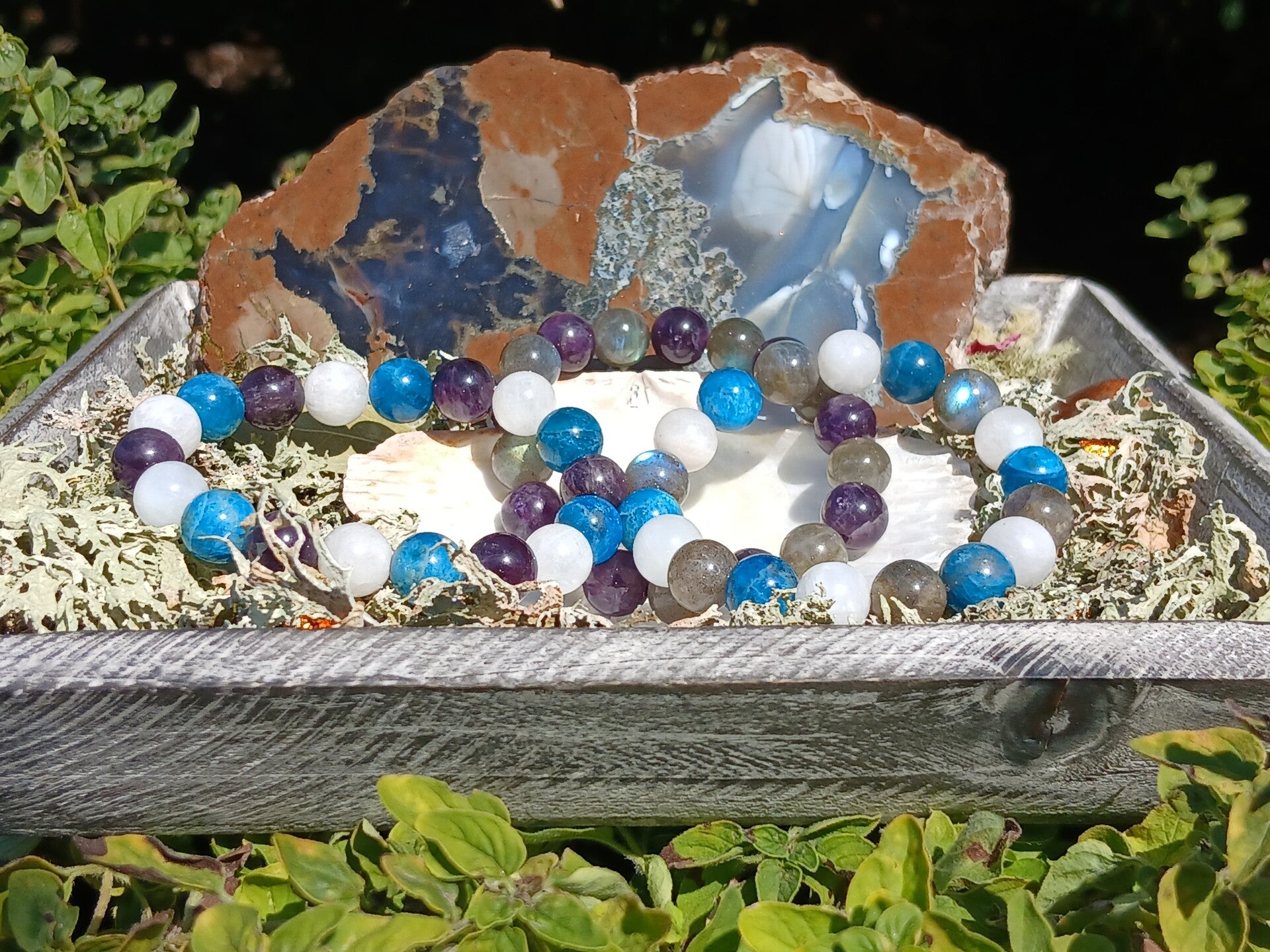 Blue Apetite, Labradorite and Moonstone Bracelet