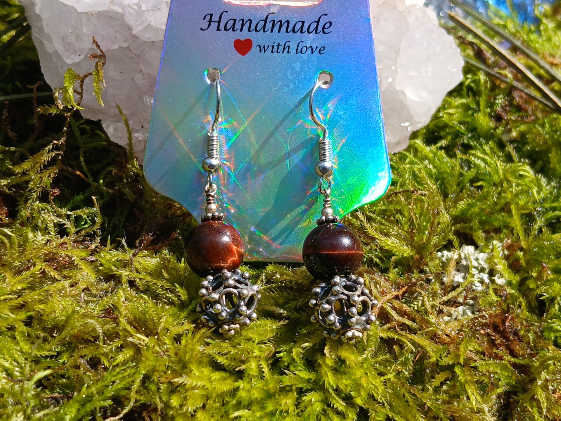 Gothic Tigers Eye Earrings