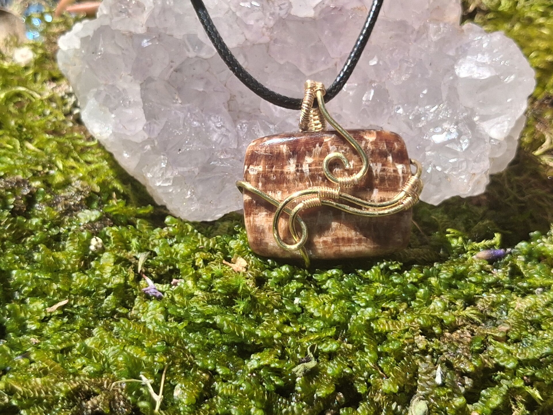 Rectangle Aragonite Pendant