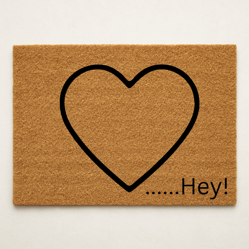 Hey! With a love heart