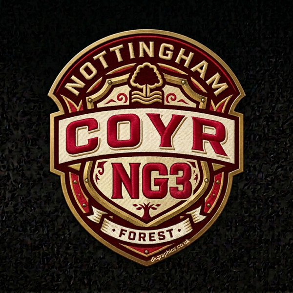 Nottingham Forest badge plus postcode