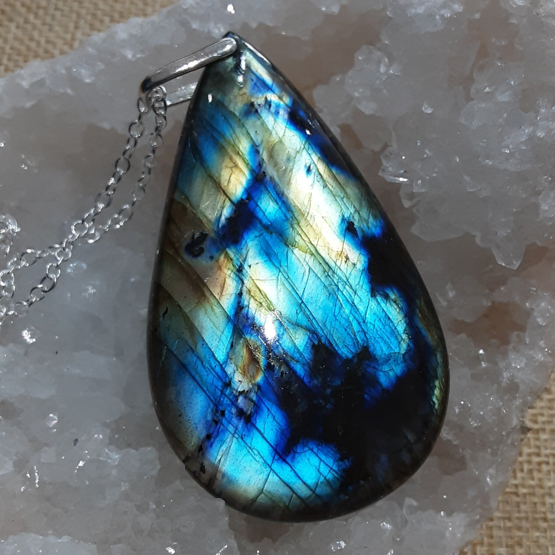 Collier Labradorite & Argent