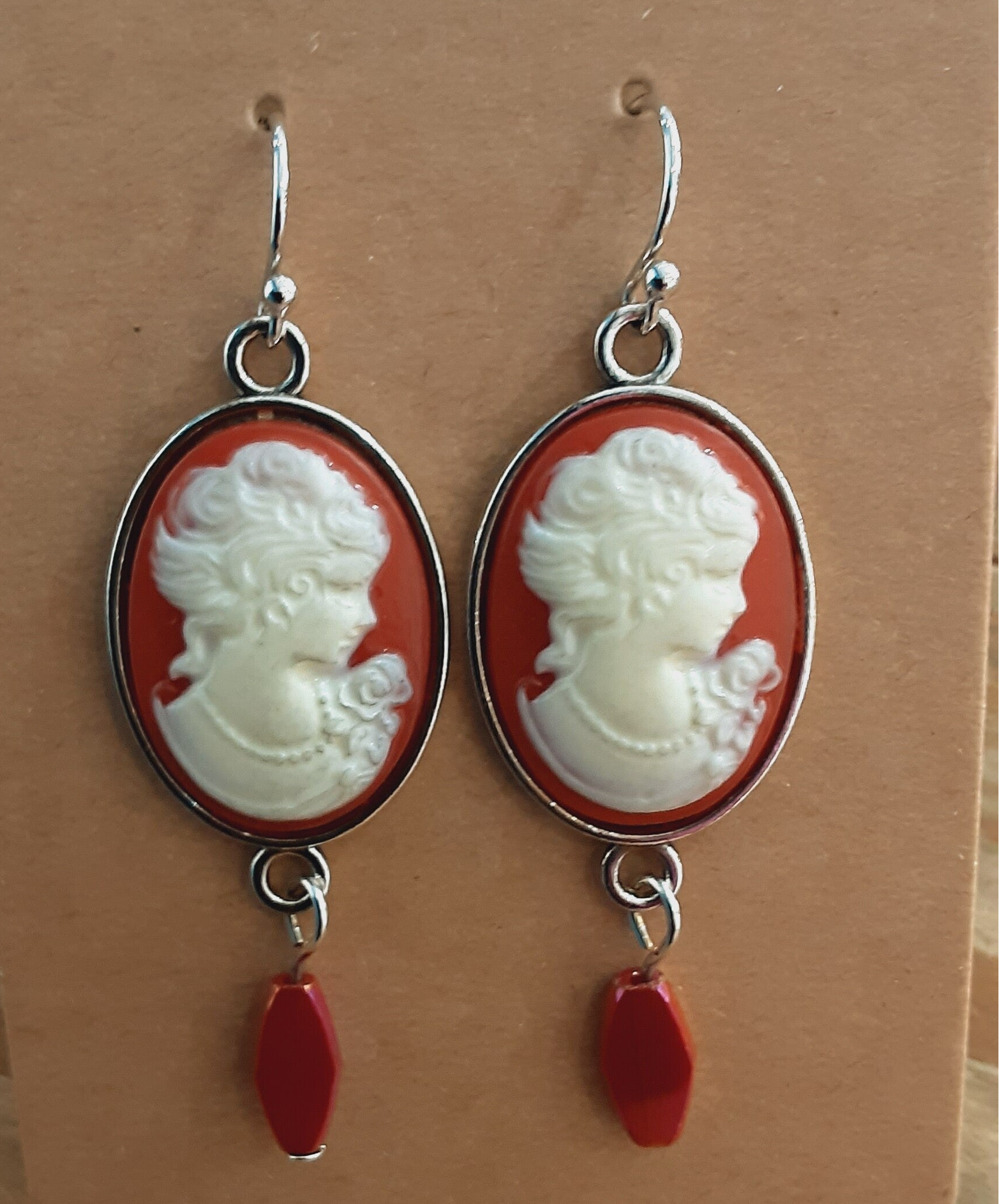 Boucles d'oreilles Camées résine & Argent