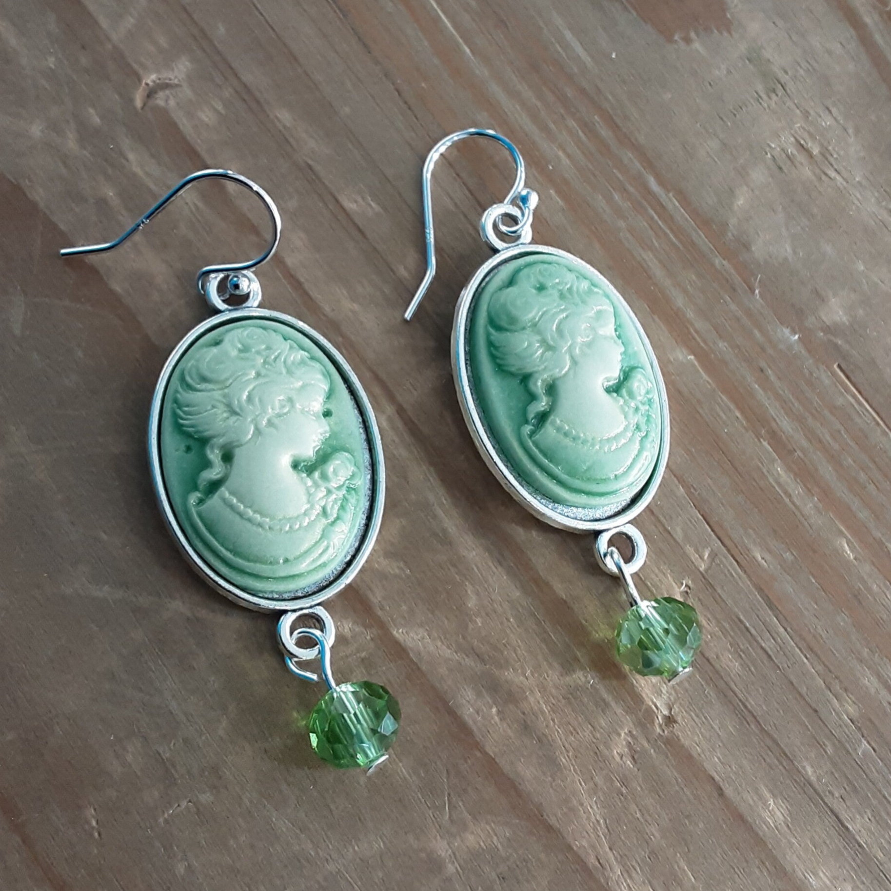 Boucles d'oreilles Camées résine & Argent