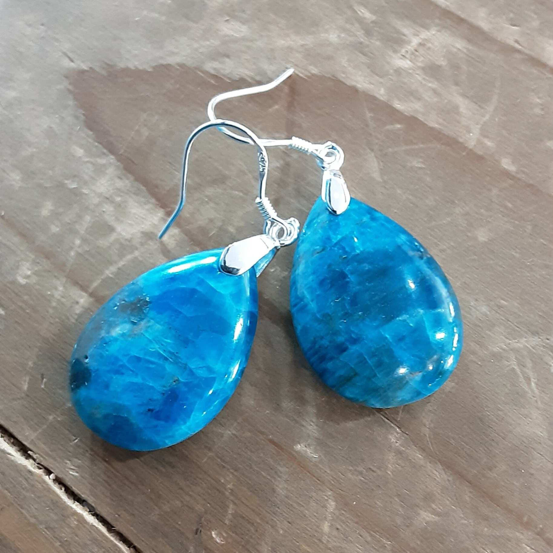 Boucles d'oreilles Apatite & Argent