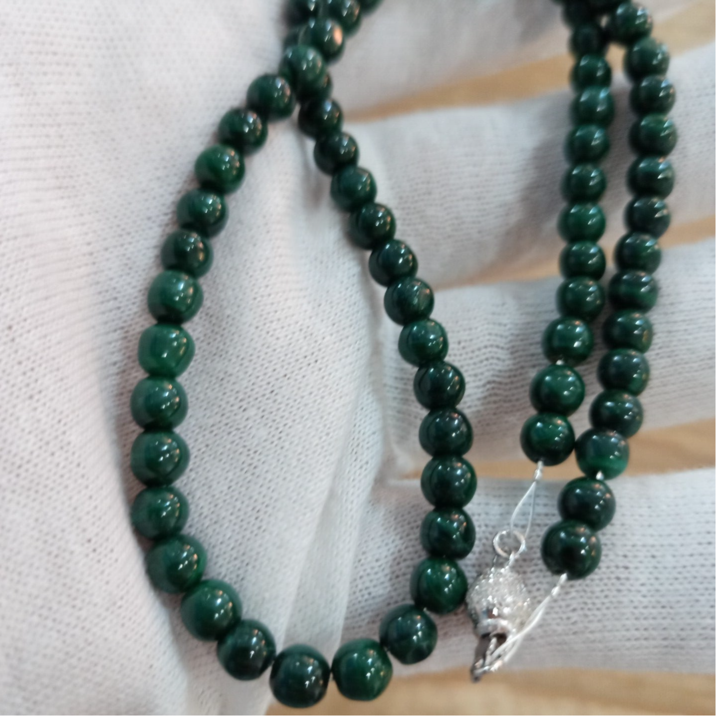 Collier Malachite & Argent