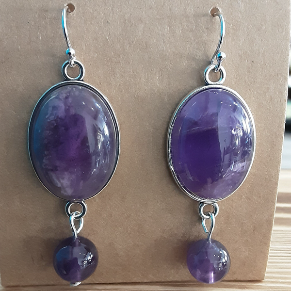 Boucles d’oreilles Améthyste & Argent