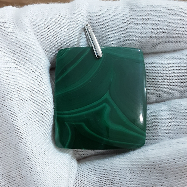 Pendentif Malachite & Argent