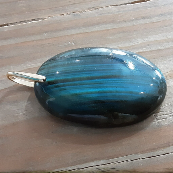 Pendentif Labradorite & Plaqué Or