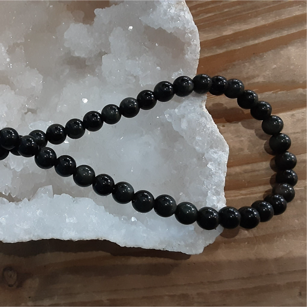 Collier Obsidienne Œil Céleste & Plaqué Or
