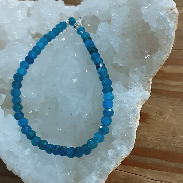 Bracelet Apatite & Argent massif
