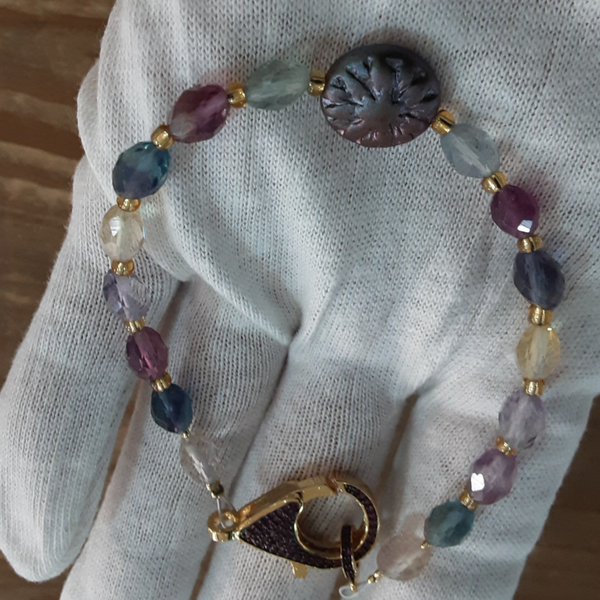 Bracelet Fluorine & Verre Tchèque