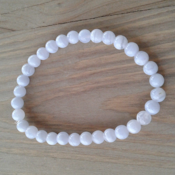 Bracelet Calcédoine bleue