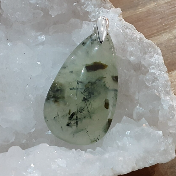 Pendentif Préhnite & Argent
