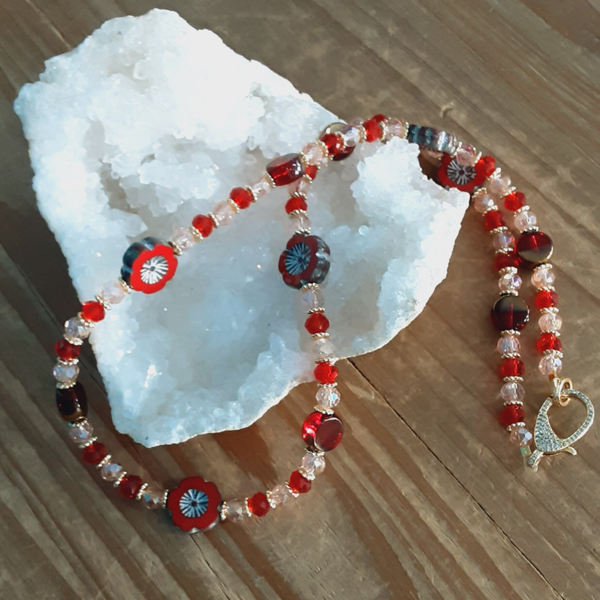 Collier "Mina" en perles de verre Tchèque & Cristal