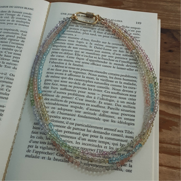 Collier "Eva" en perles de verre multicolores