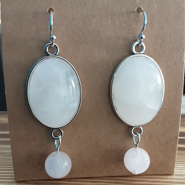 Boucles d'oreilles Quartz rose & Argent