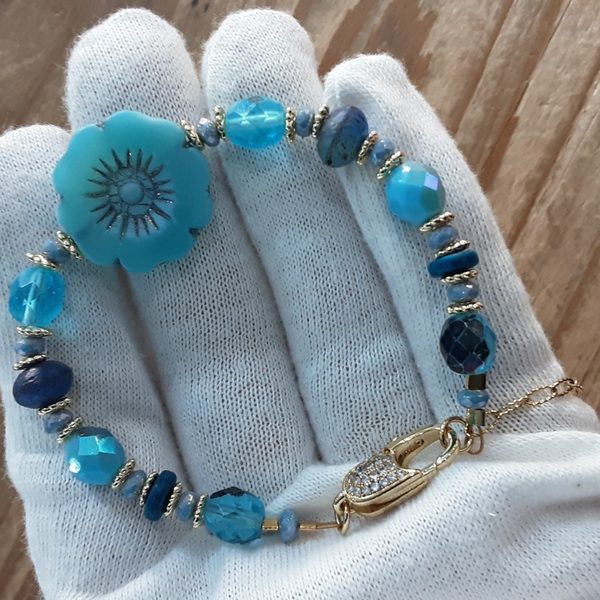 Bracelet "Hawaï" en perles de verre Tchèque