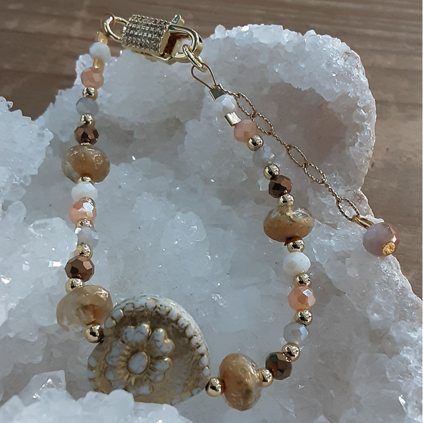 Bracelet "Tendresse" en perles de verre Tchèque