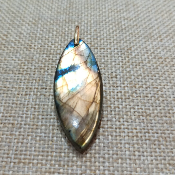 Pendentif Labradorite & Plaqué Or