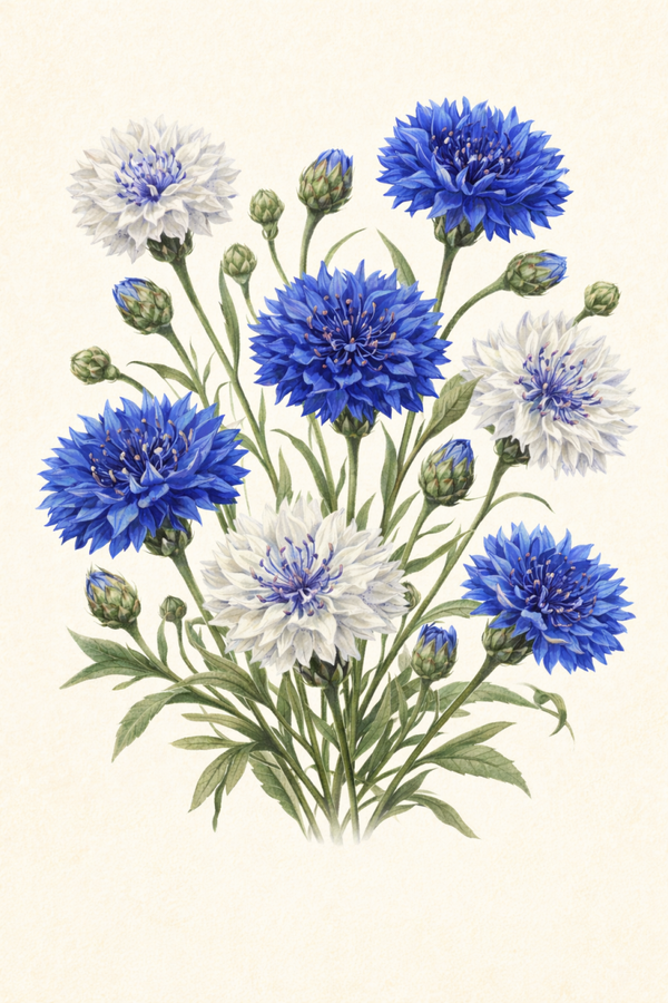 Bachelor Buttons ~Blue & White~ Annual (Local Pick Ip Only)