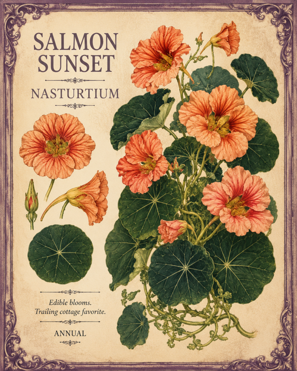 Nasturtium ~Salmon Sunset ~ Annual 6 Pk (local pick up only)