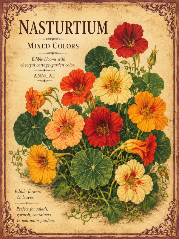 Nasturtiums ~Mixed Colors~  Annual 6pk  (local pick up only)
