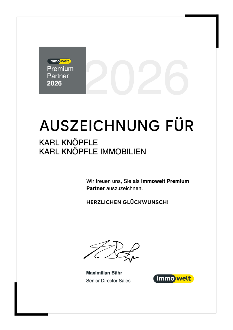 Karl Knöpfle Immobilien aus Dornhan - Immowelt Premium Partner Auszeichnung 2026