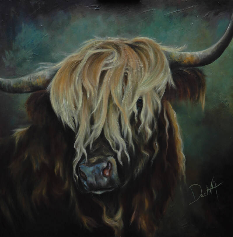 scottisch highlander # oilpainting # art # cow # schilderij schotse hooglander # 