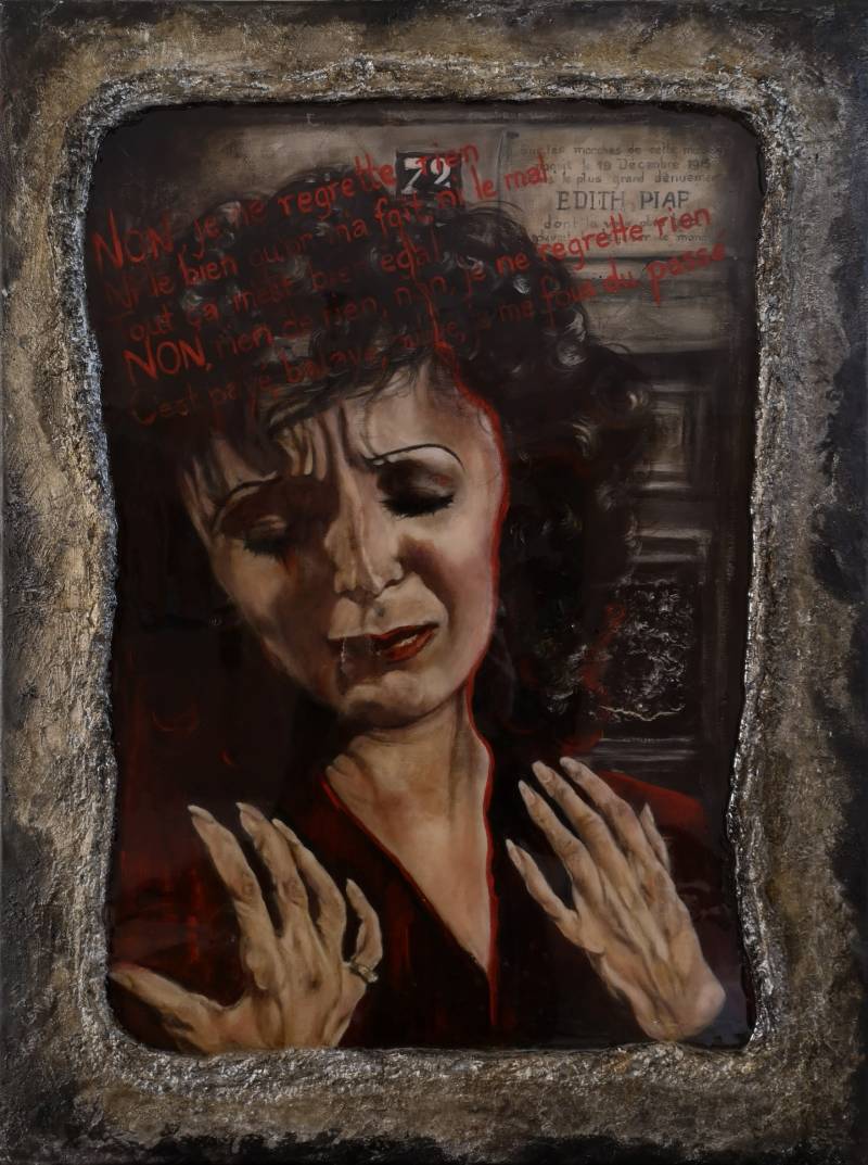 oilpainting Edith Piaf # acryl schildeirj # vintage #