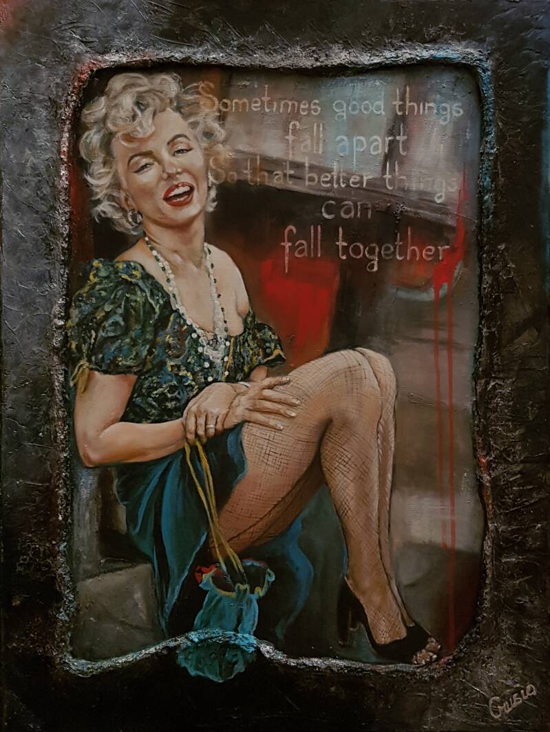 acrylpanting Marilyn Monroe with epoxy # vintage #