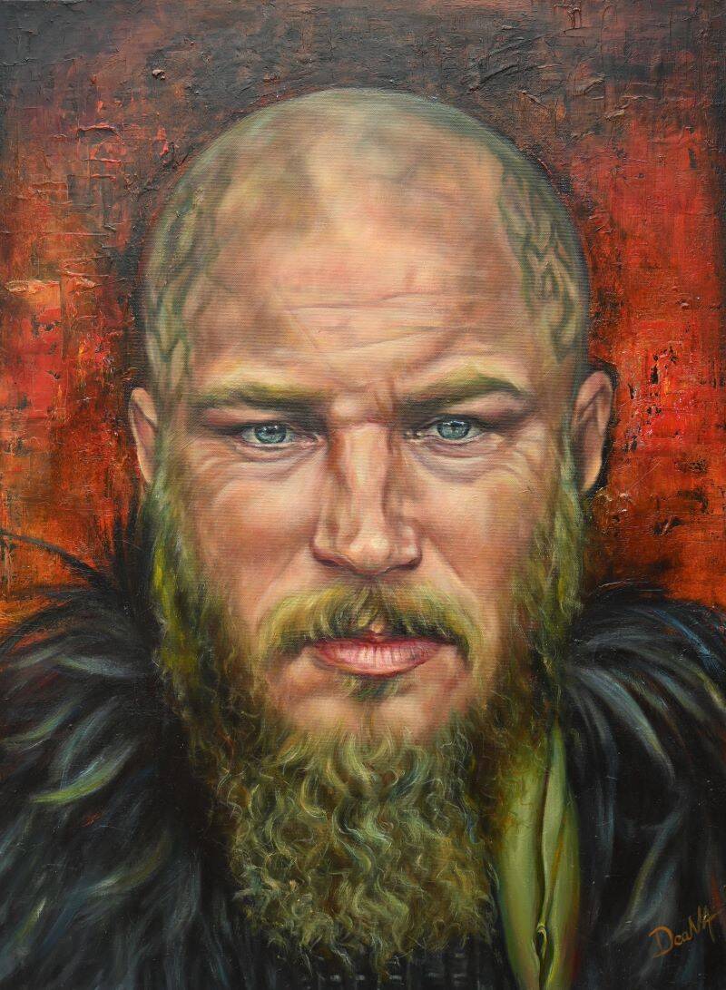 Oilpainting Ragnar # olieverfschildeirj Travis Fimmel #  Vikings #